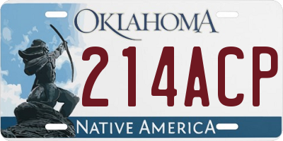 OK license plate 214ACP
