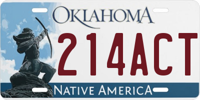 OK license plate 214ACT