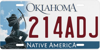 OK license plate 214ADJ