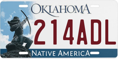 OK license plate 214ADL