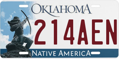 OK license plate 214AEN