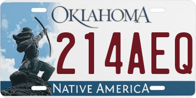 OK license plate 214AEQ