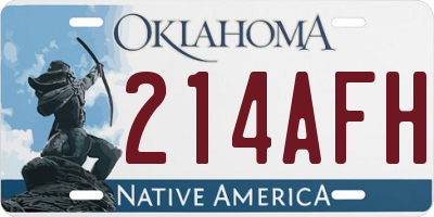 OK license plate 214AFH