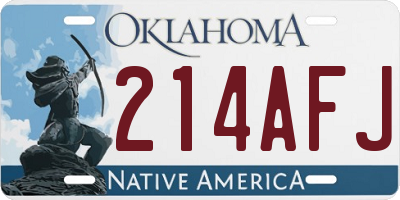OK license plate 214AFJ