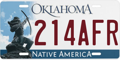 OK license plate 214AFR