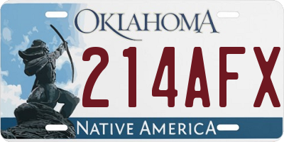 OK license plate 214AFX