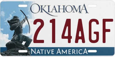 OK license plate 214AGF