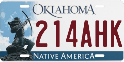 OK license plate 214AHK