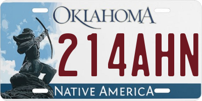 OK license plate 214AHN