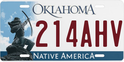OK license plate 214AHV