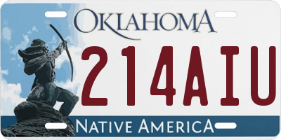OK license plate 214AIU