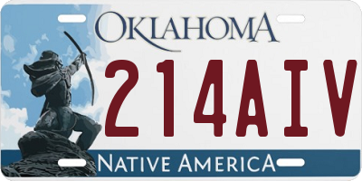 OK license plate 214AIV