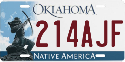 OK license plate 214AJF