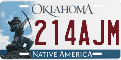 OK license plate 214AJM
