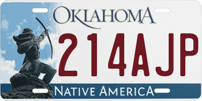 OK license plate 214AJP