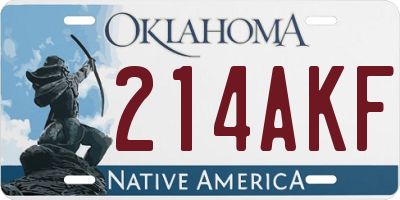 OK license plate 214AKF