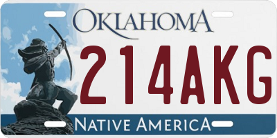 OK license plate 214AKG