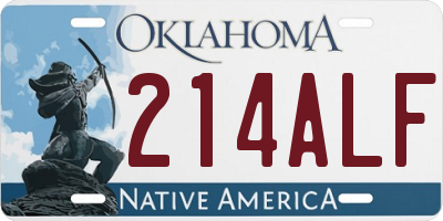 OK license plate 214ALF