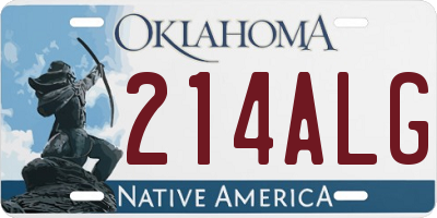 OK license plate 214ALG