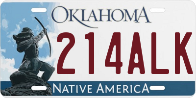 OK license plate 214ALK