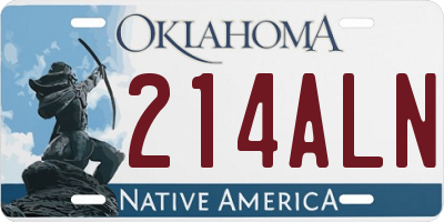 OK license plate 214ALN