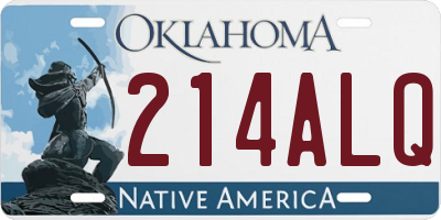 OK license plate 214ALQ