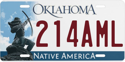 OK license plate 214AML