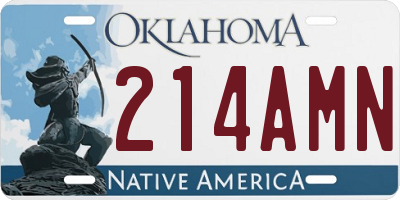 OK license plate 214AMN