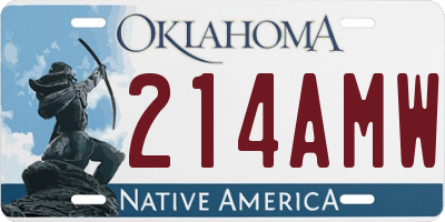 OK license plate 214AMW