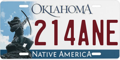 OK license plate 214ANE