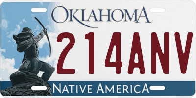 OK license plate 214ANV