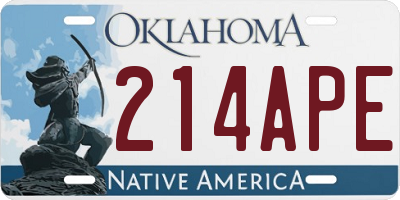 OK license plate 214APE