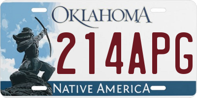 OK license plate 214APG