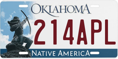 OK license plate 214APL