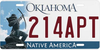 OK license plate 214APT