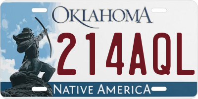 OK license plate 214AQL