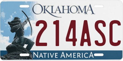 OK license plate 214ASC