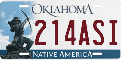 OK license plate 214ASI