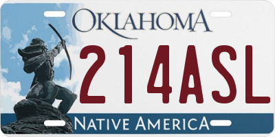 OK license plate 214ASL