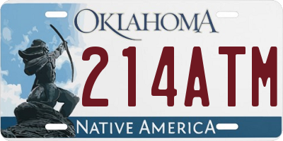 OK license plate 214ATM