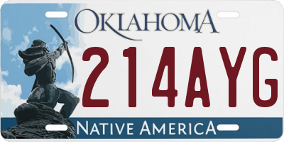OK license plate 214AYG