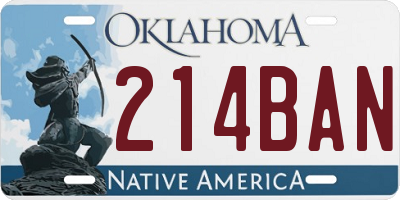 OK license plate 214BAN