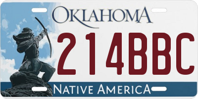 OK license plate 214BBC