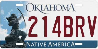 OK license plate 214BRV