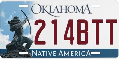 OK license plate 214BTT