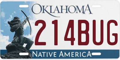 OK license plate 214BUG