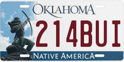 OK license plate 214BUI