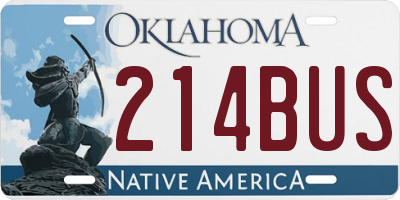 OK license plate 214BUS
