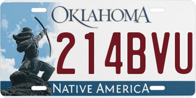 OK license plate 214BVU