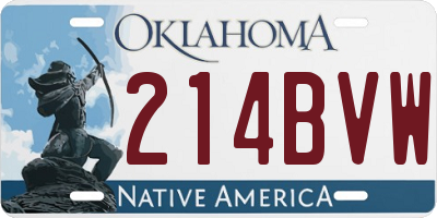 OK license plate 214BVW